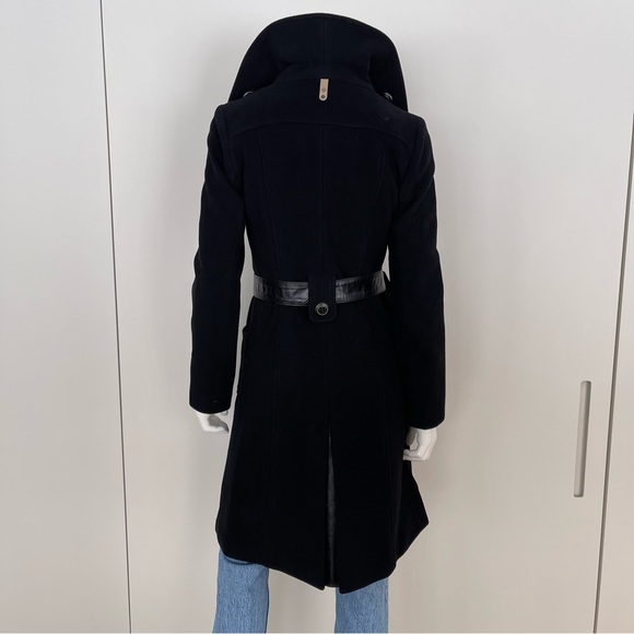 MACKAGE Military Style Belted Wool Coat in Black - Picture 9 of 12